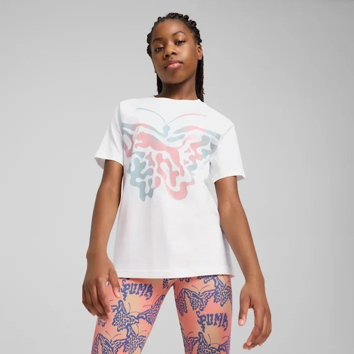 PUMA BUTTERFLY VIBE  LOGO T-SHIRT JR | 629884 02